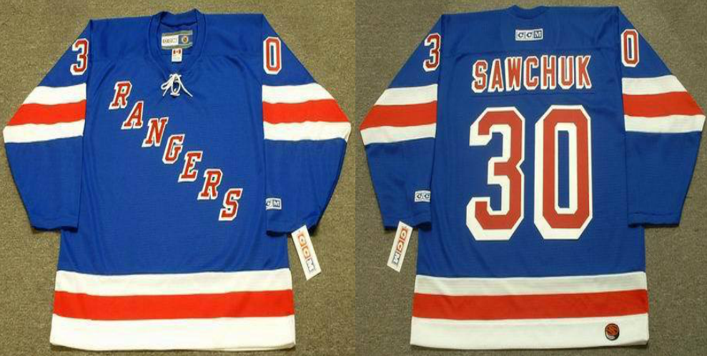 2019 Men New York Rangers #30 Sawchuk blue CCM NHL jerseys
